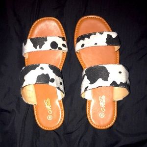 cow print sandles